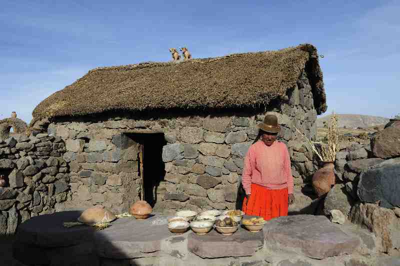 Bauernhof nahe Grabt&uuml;rme von Sillustani, Peru, 09./10.2008