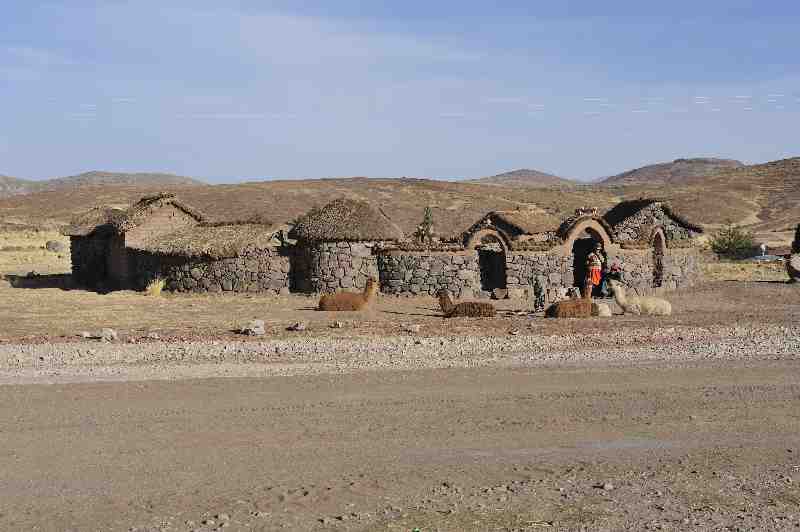 Bauernhof nahe Grabt&uuml;rme von Sillustani, Peru, 09./10.2008