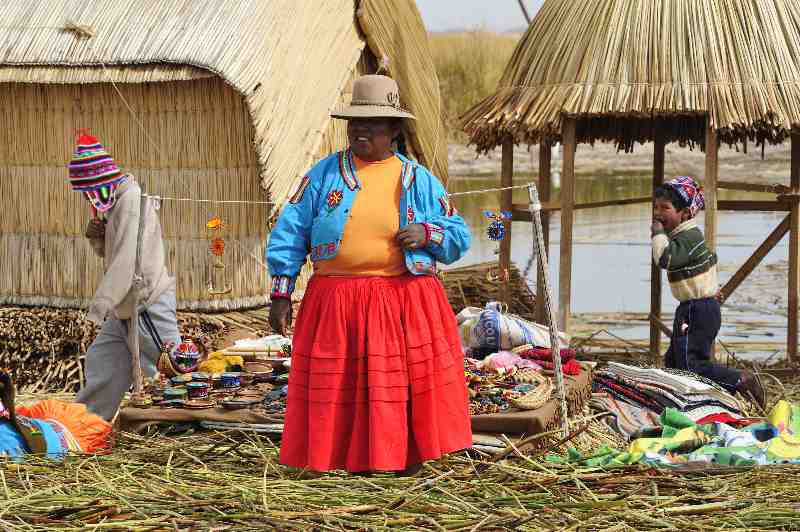 Uros, Schwimmende Inseln, Titicacasee, Peru, 09./10.2008