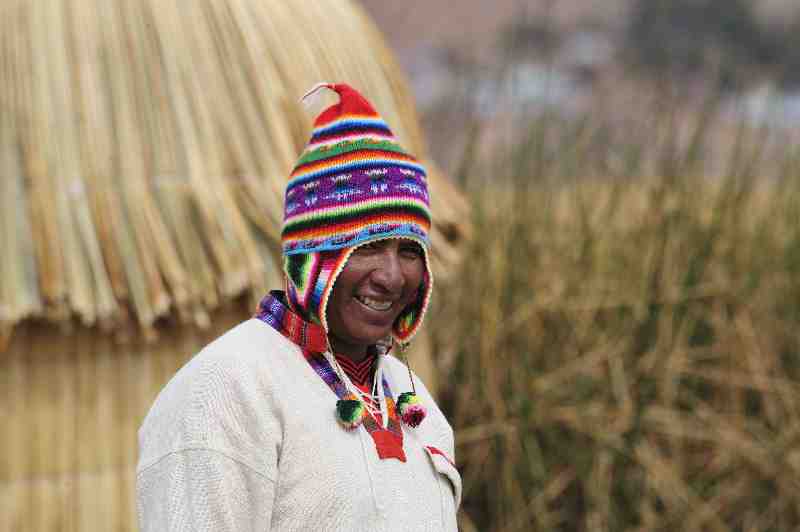 Uros, Schwimmende Inseln, Titicacasee, Peru, 09./10.2008